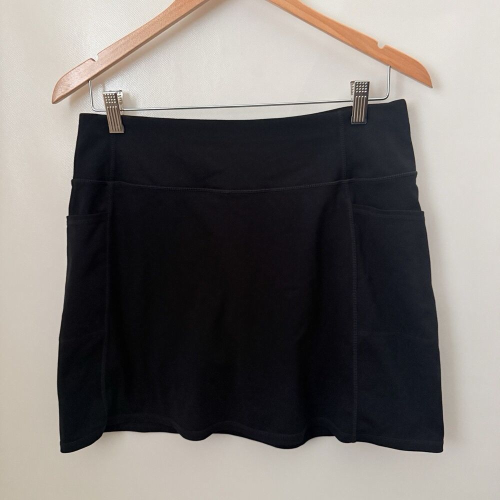 Skechers Go Walk Skort Skirt Short Black 2 side pockets Goflex Lg Golf Picklball